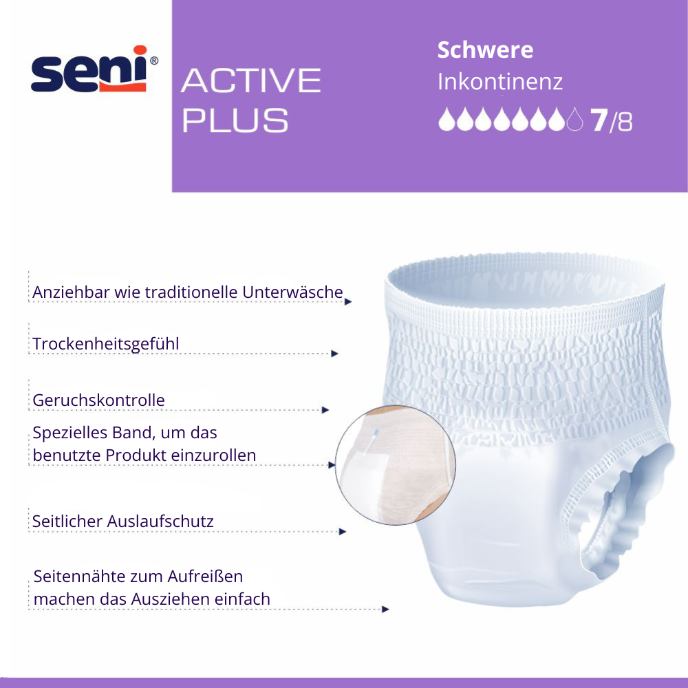 Seni Active Plus Inko-Slip - für Damen und Herren, bei schwerer Inkontinenz
