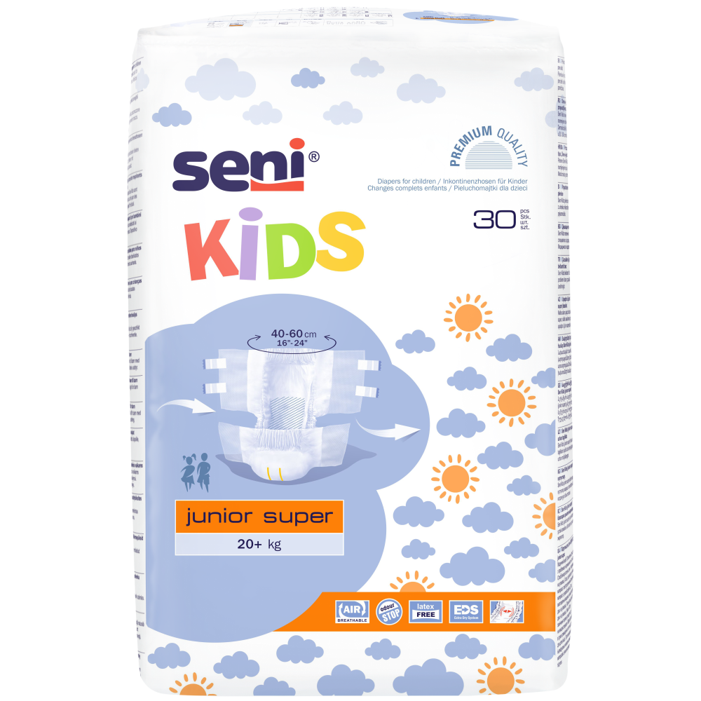 Seni Kids Junior Super  ab 20+ kg - Inkontinenzslips für Kinder, 30 Windeln