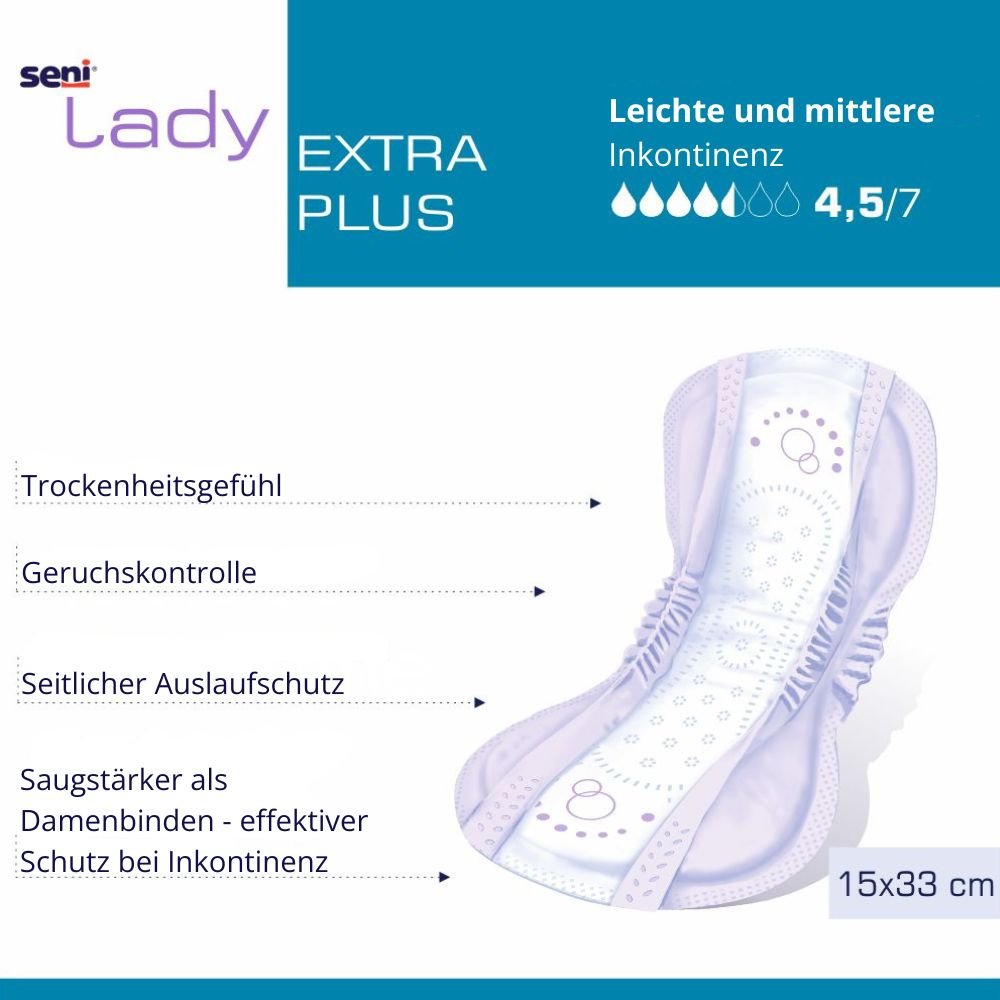 Seni Lady Extra Plus Inkontinenzeinlage - für Frauen, leichte bis mittlere Inkontinenz