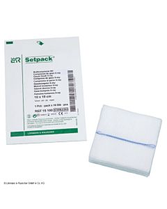 Setpack Mullkompressen RK - 10x10cm, steril, aus 100% Baumwolle, mit Röntgenkontrastfaden (SSB-fähig)