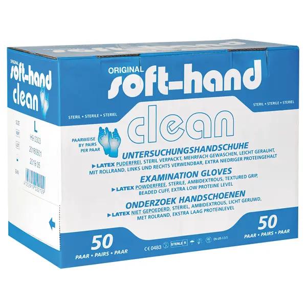 Soft-Hand Clean - Paarweise steril verpackte, puderfreie Untersuchungshandschuhe