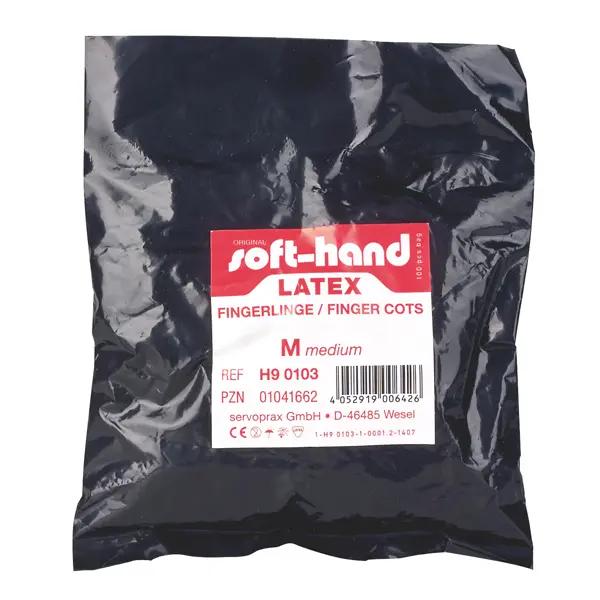 Soft-Hand Latex Fingerlinge - Untersuchungsfingerlinge, puderfrei - Größe 3, mittel, 100 Stück