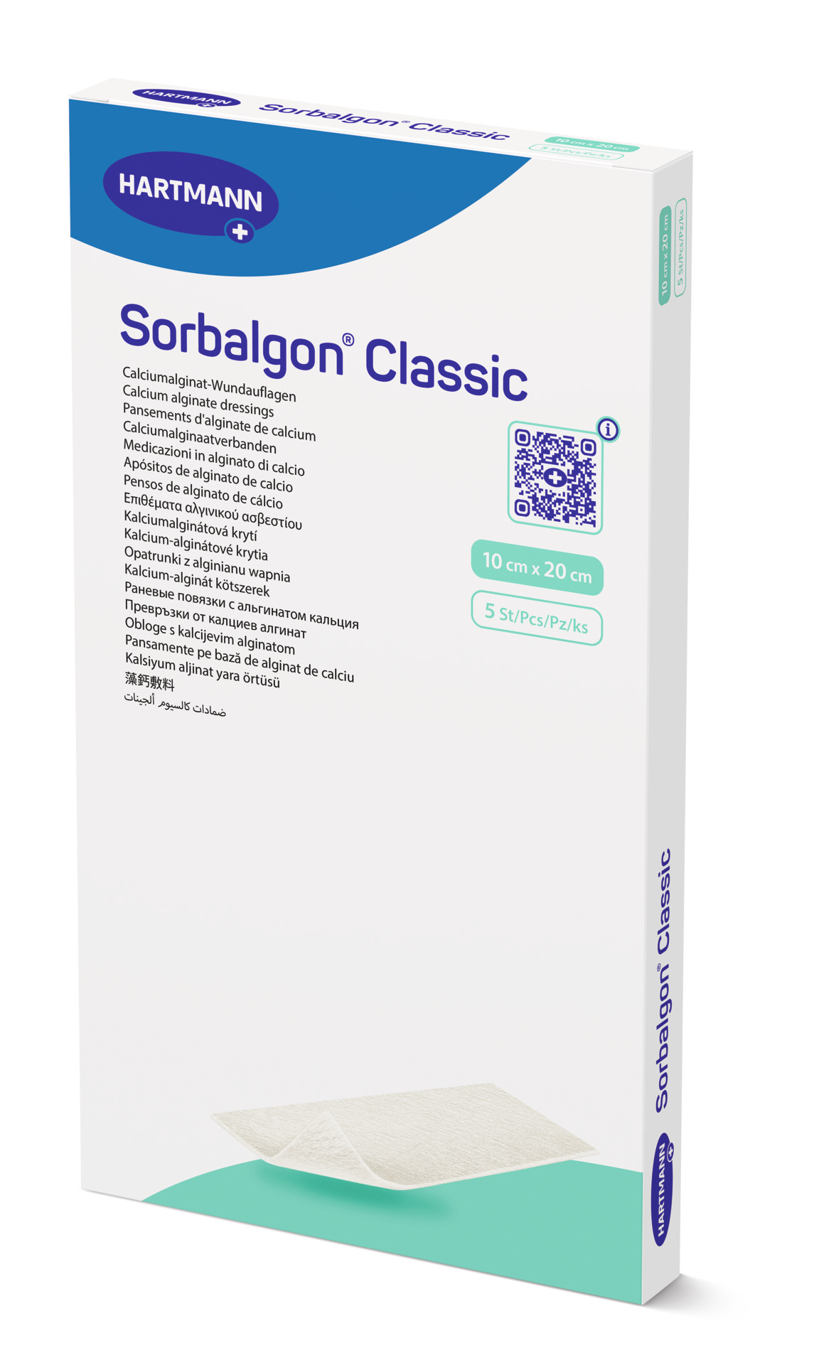 Sorbalgon Classic - Calciumalginat-Kompresse aus natürlich gewonnenen Fasern (SSB-fähig)