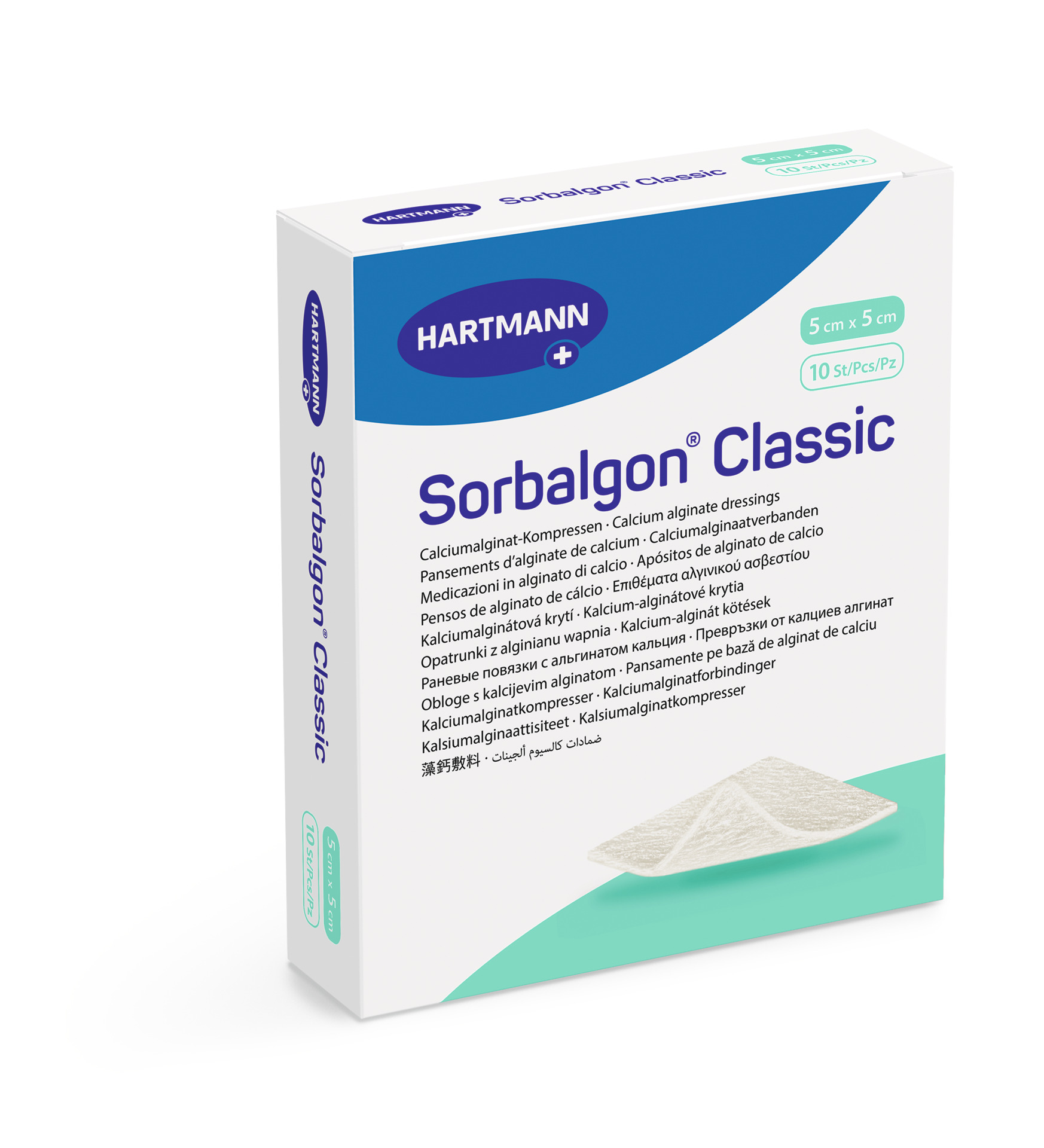 Sorbalgon Classic - Calciumalginat-Kompresse aus natürlich gewonnenen Fasern (SSB-fähig)