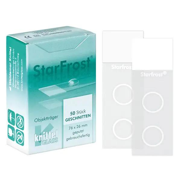 StarFrost CYTO-Slides - Objektträger, 90°-Schliff, weißes Beschriftungsfeld, 50 Stück