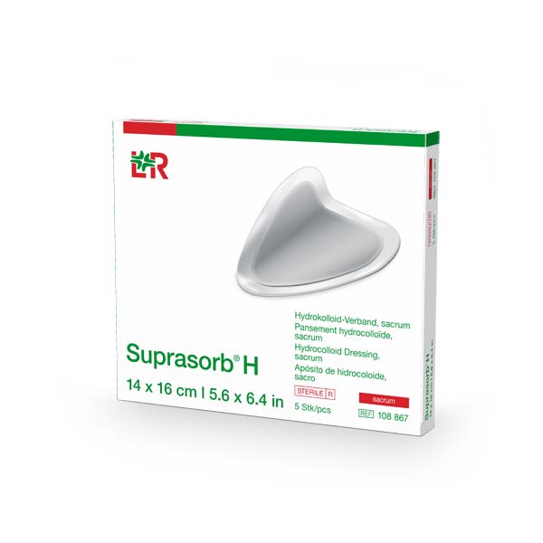 Suprasorb H Hydrokolloid Verband Sacrum - Steril, Verklebungsarm, sichere Haftung , 5 Stk. (SSB-fähig)
