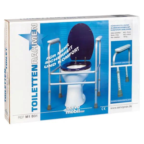 Toilettenrahmen aus Aluminium - Höhenverstellbar und mit Anti-Rutsch-Gummikappen
