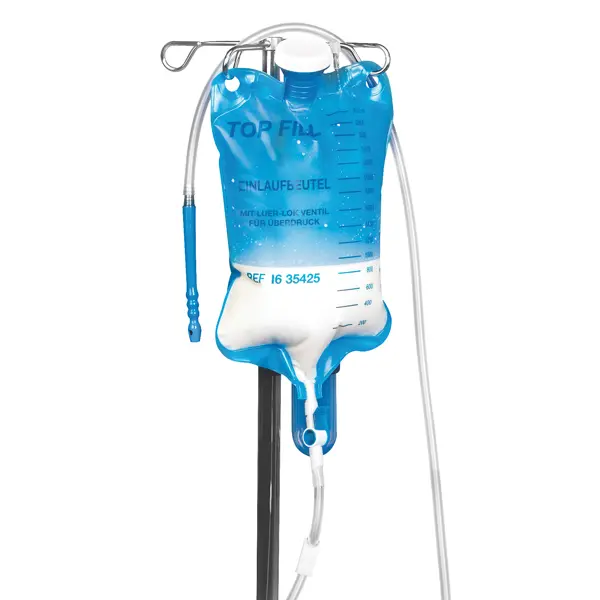 Top Fill Einlaufbeutel mit stufenlos regelbarem Absperrhahn - Volumen 3 Liter