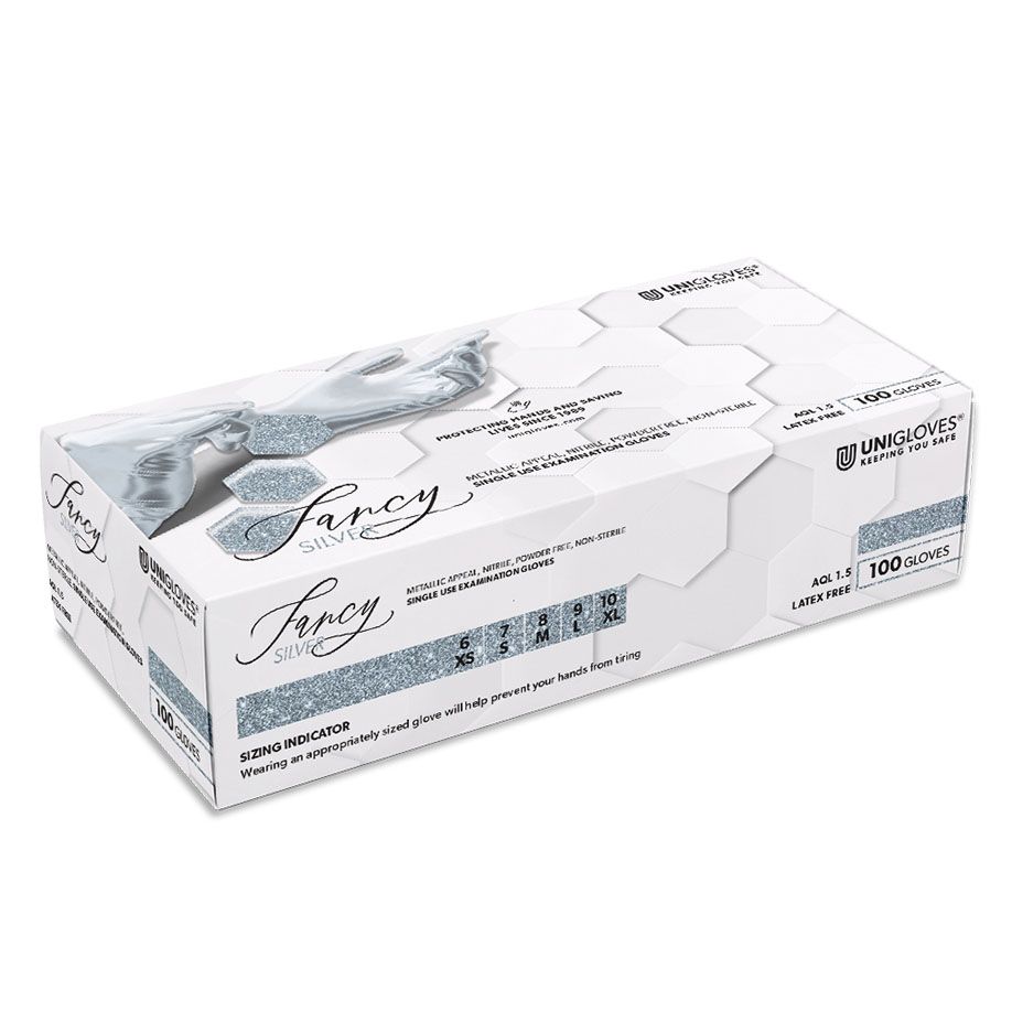 Unigloves FANCY Silver -Nitril Untersuchungshandschuhe, unsteril, puderfrei