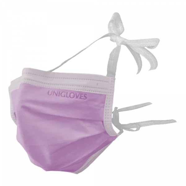 Unigloves OP-Mundschutz-Basic - 50 Stück 3-Lagig Typ II R zum Binden Formbarer Nasenbügel