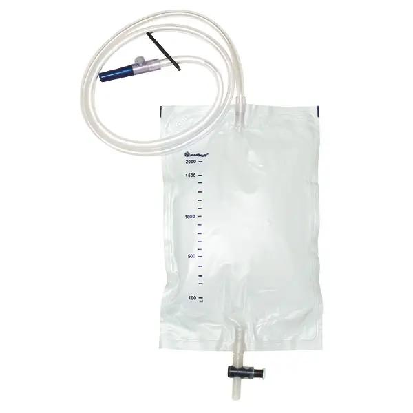 Urinbeutel 2 Liter, steril, mit Punktionskammer - T-Tab-Abflusshahn 10 mm-Ø