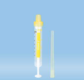 Urin-Monovette 8,5 oder 10 ml - gelb, mit Luer - Schraubverschluss, inkl. Entnahmespritze