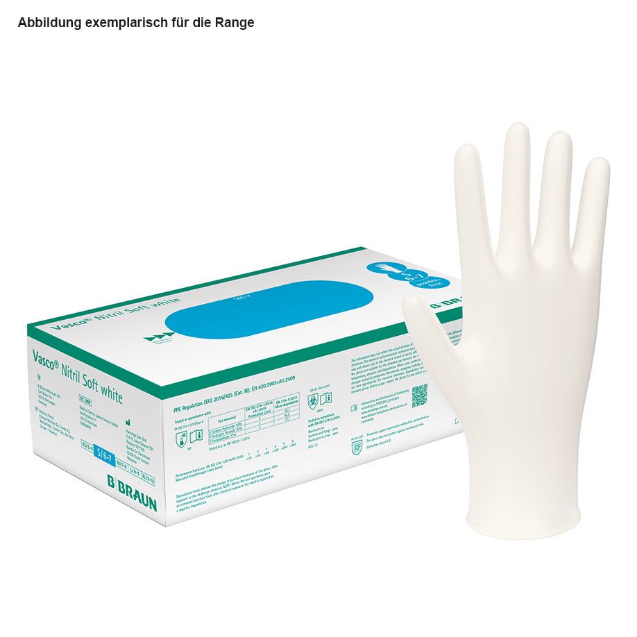 VASCO Nitril Soft white Handschuhe - unsterile, puderfreie Untersuchungshandschuhe
