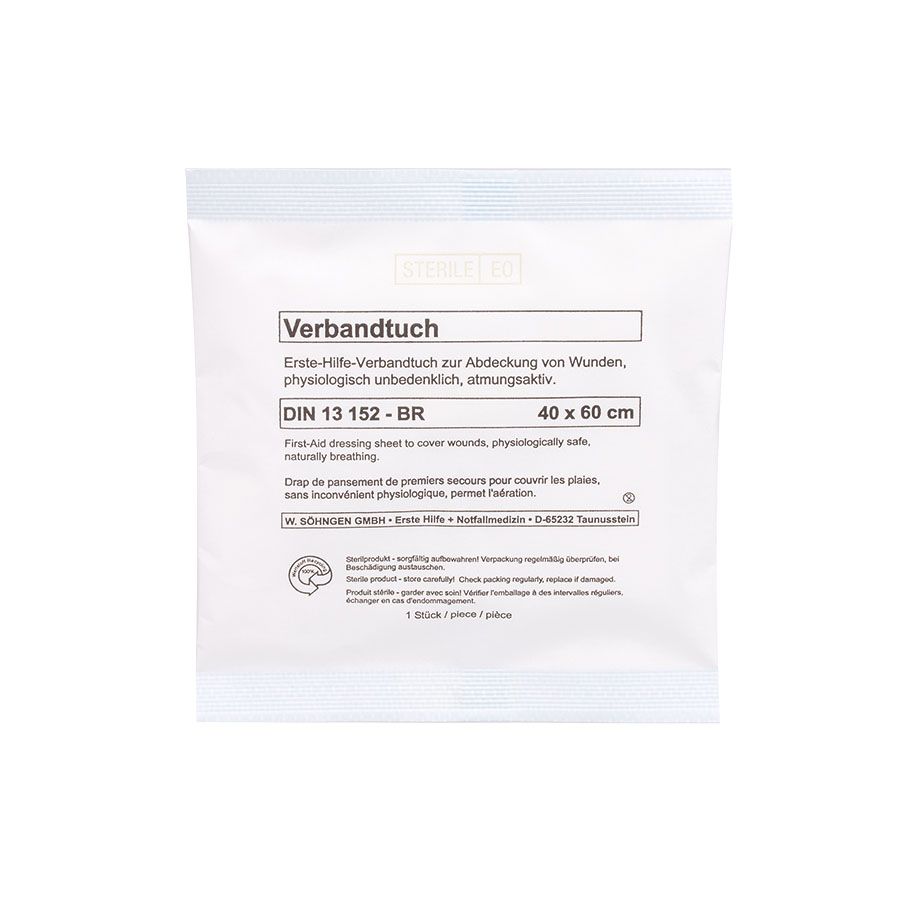 Verbandtuch SO DIN 13152 - einzeln steril verpackt, atmungsaktiv