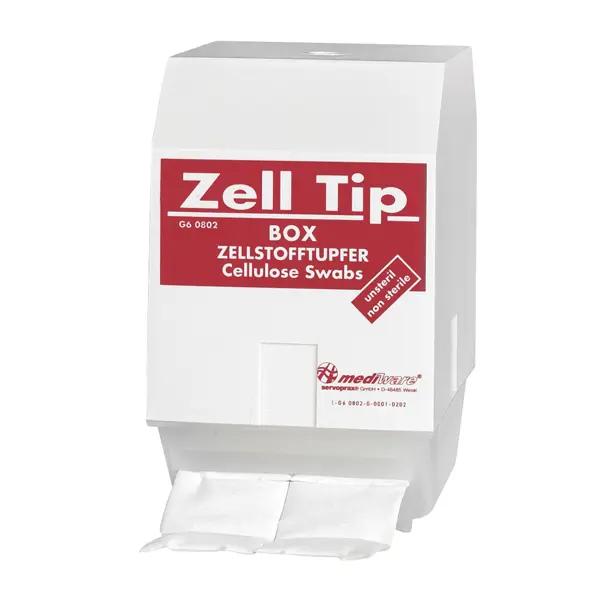 Zelltip Tupferdispenser - Kunststoffbox mit Abdeckhaube, leer