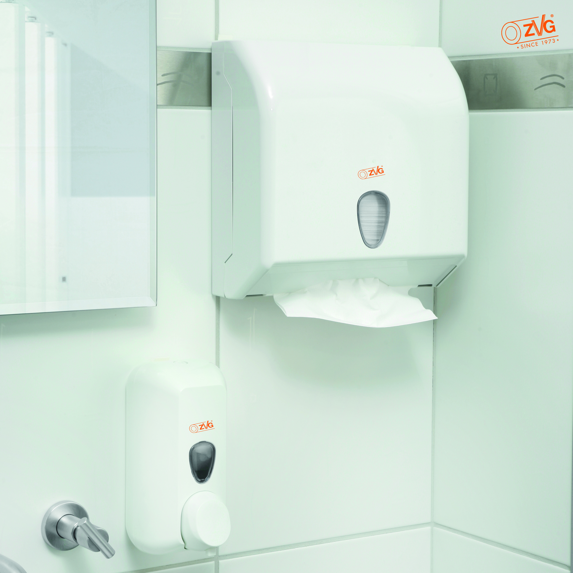 zetMatic Falthandtuchspender Economy klein - Abschließbar mit Sichtfenster max. 350 Blatt