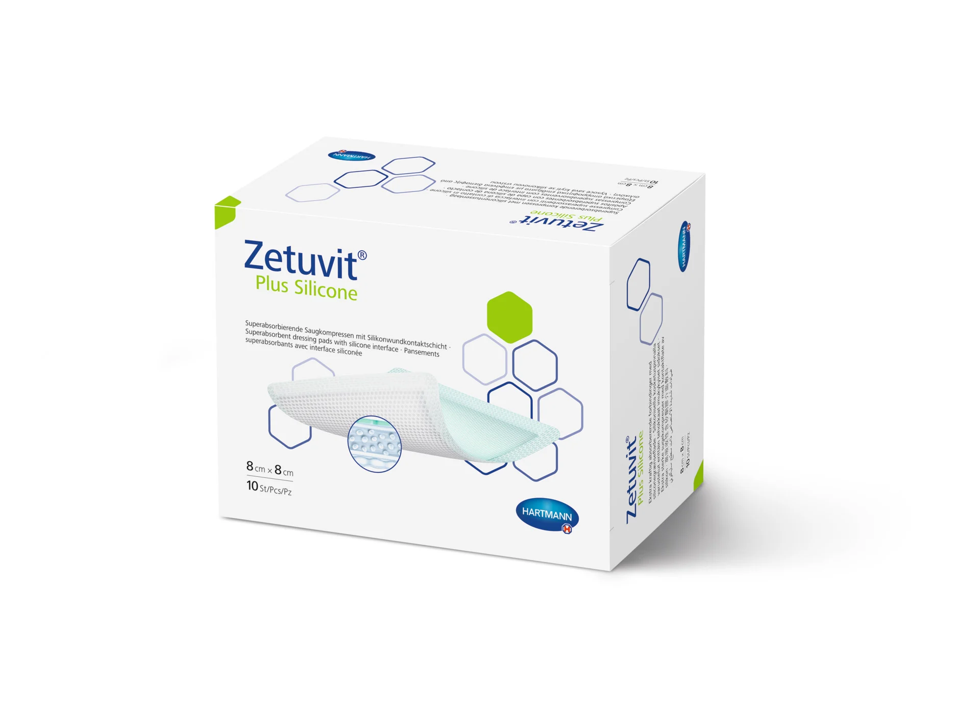 Zetuvit Plus Silicone - Superabsorber-Wundauflage mit Silikon-Wundkontaktschicht - Steril (SSB-fähig)
