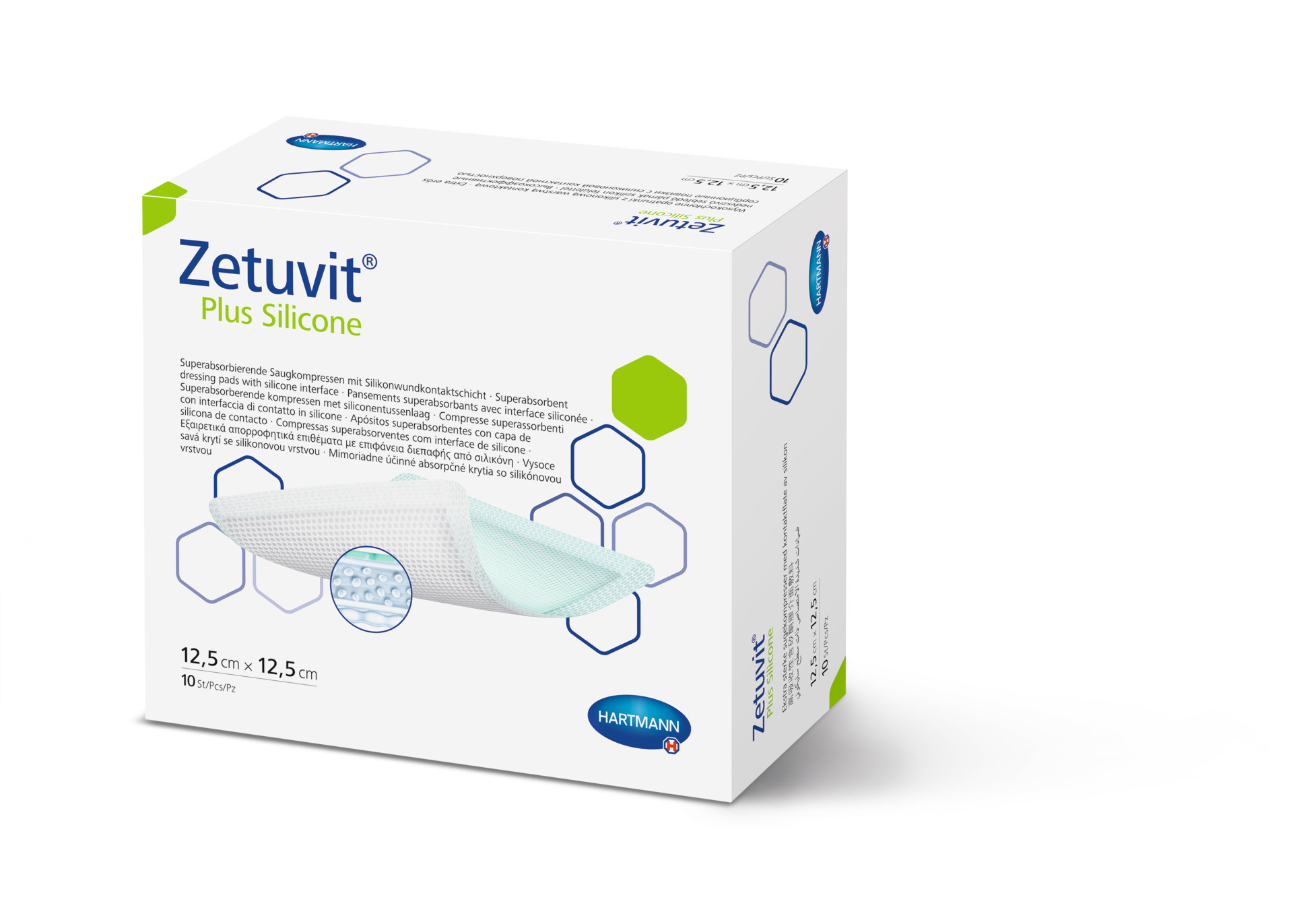 Zetuvit Plus Silicone - Superabsorber-Wundauflage mit Silikon-Wundkontaktschicht - Steril (SSB-fähig)