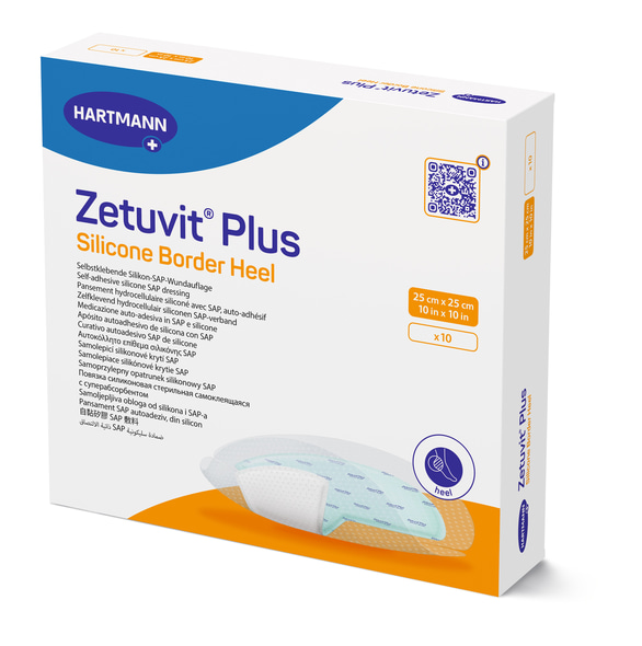 Zetuvit Plus Silicone Border Heel - SAP-Wundauflage mit Silikon-Wundkontaktschicht (SSB-fähig)