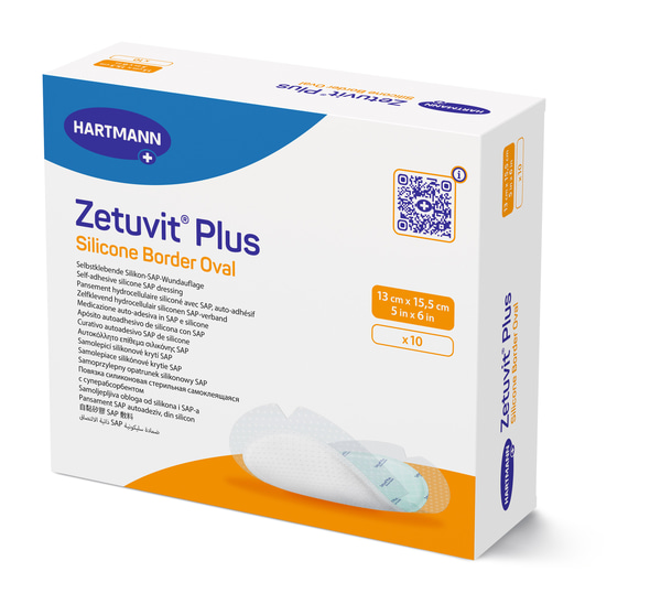 Zetuvit Plus Silicone Border Oval - SAP-Wundauflage mit Silikon-Wundkontaktschicht (SSB-fähig)