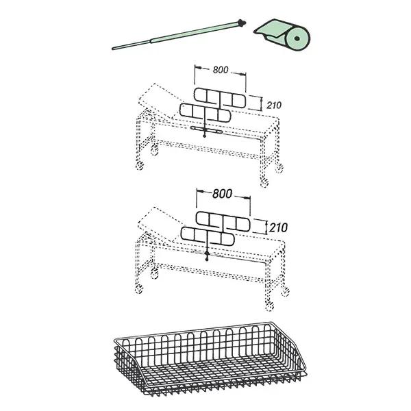 Zubehör für Schmitz Untersuchungsliegen - Seitengitter oder Ablagekorb