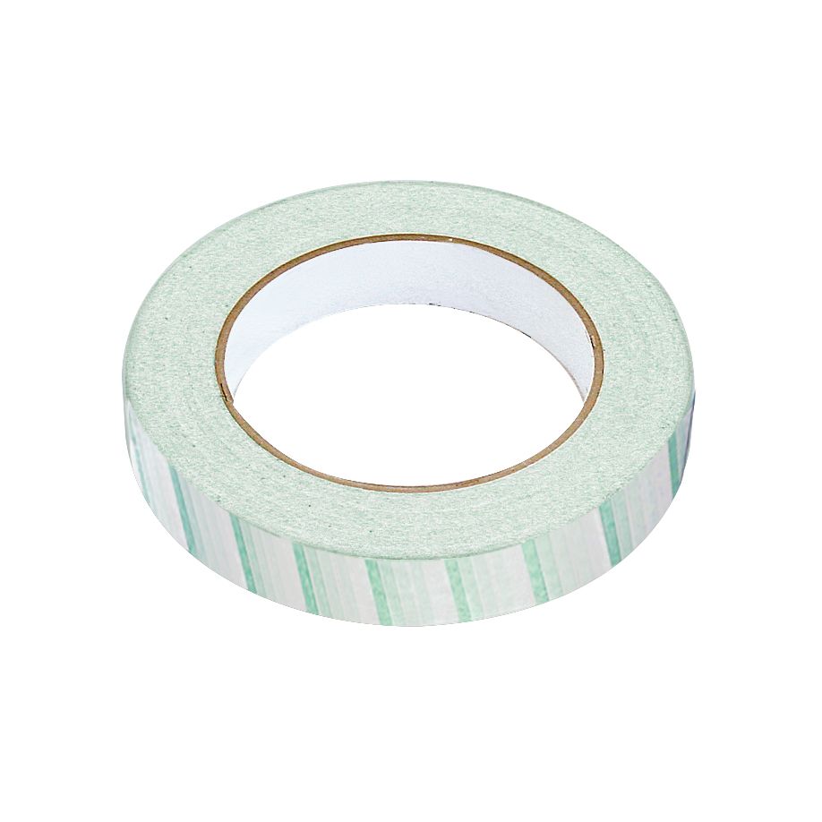 Sterilisationsklebeband mit Indikator Dampf, 19 mm x 50 m - Flachkrepp-Klebeband