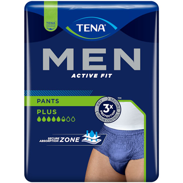 TENA Men Active Fit Pants Plus S/M - Einwegunterwäsche für Männer, 12 Stück
