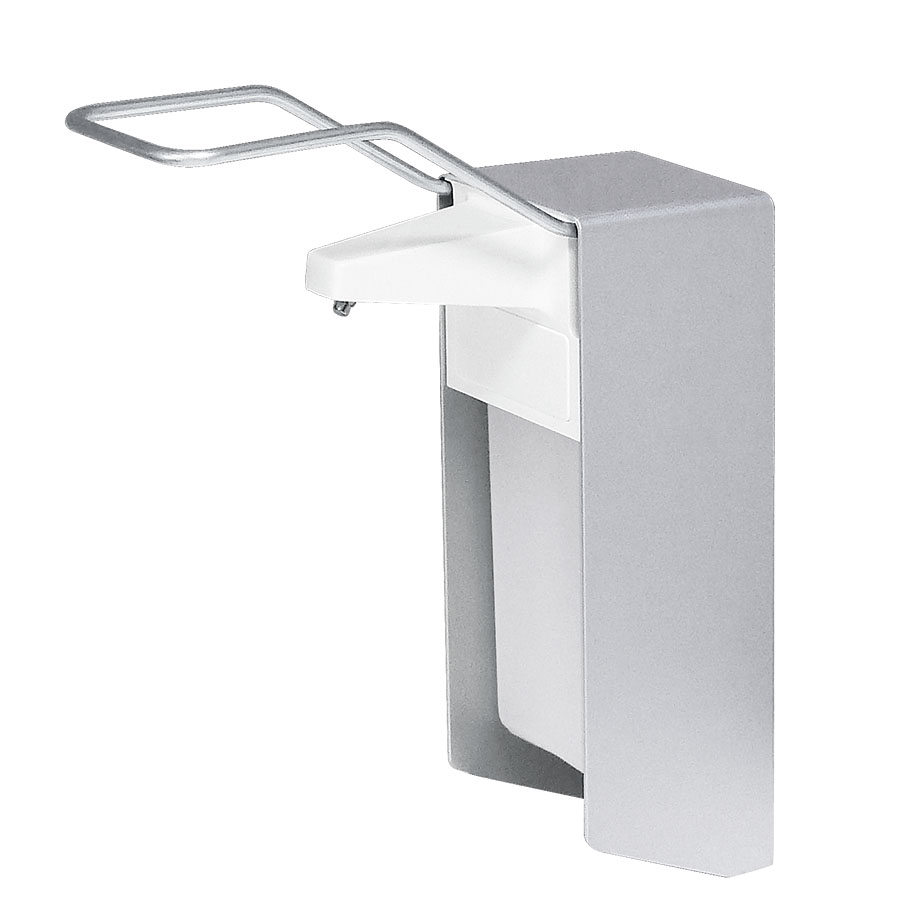 EURO-Armhebel-Wandspender 500 ml - mit langem Armhebel und Leerflasche