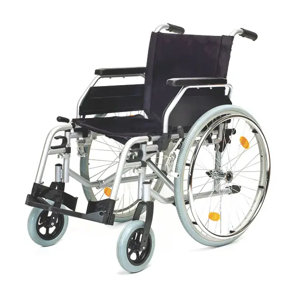 Rollstuhl aus Stahl - Mit höhenverstellbarem Sitz von 47 – 51 cm