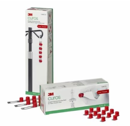 Curos Stopper Desinfektionskappen, rot - 270 Stück, offener weiblicher Luer-Lock Anschluss