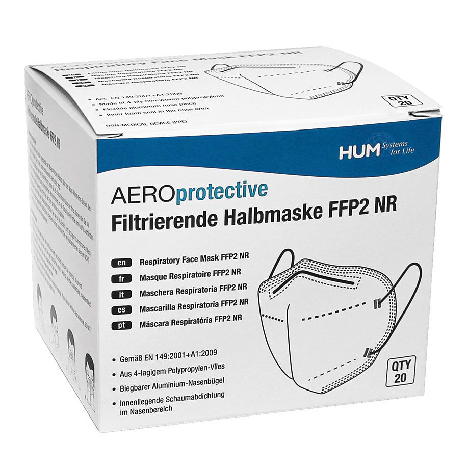 AEROprotective filtrierende Halbmasken FFP2 NR, ohne Ventil