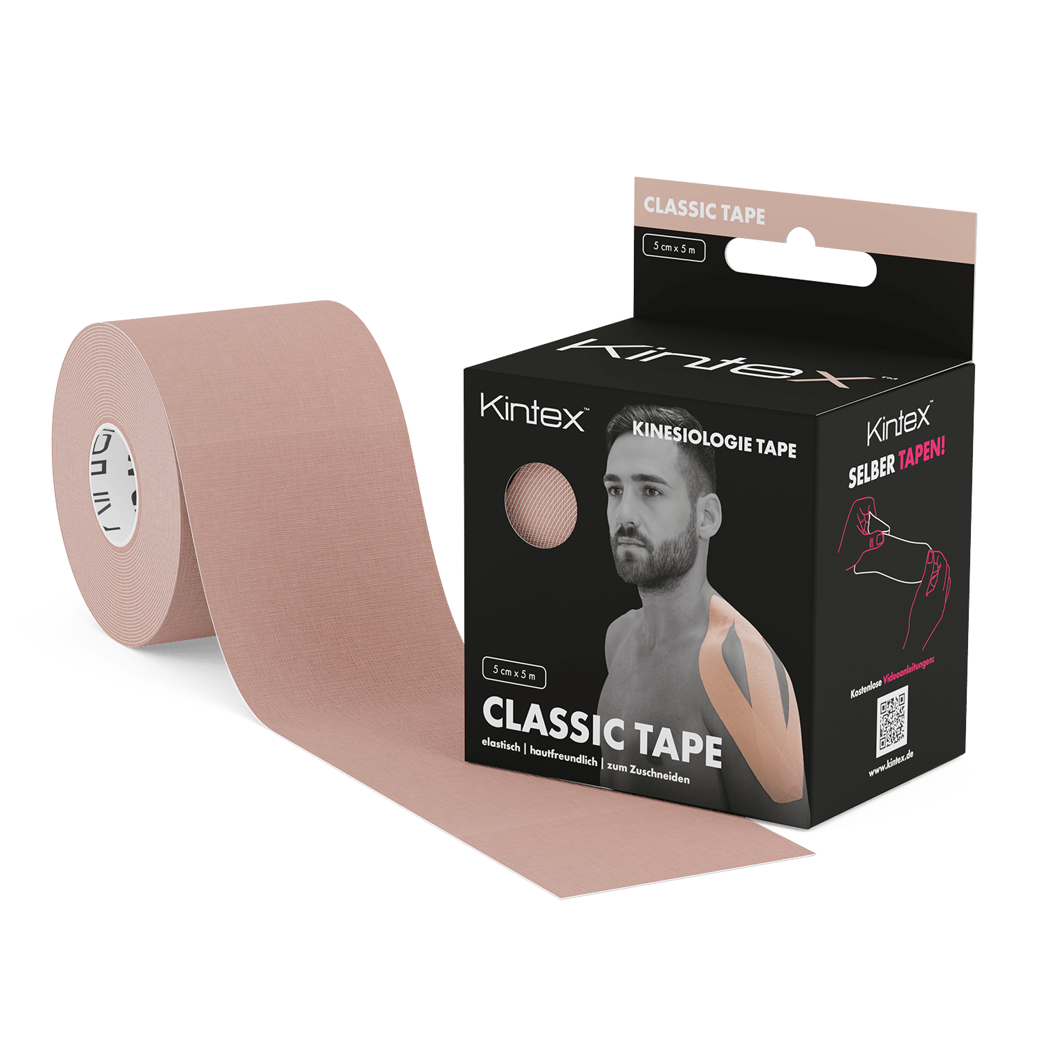 Kintex Kinesiologie Tape "Classic" - 1 Rolle 5 cm x 5 m, wasserfest, 4 Farben