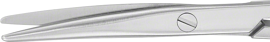 Aesculap Präparierschere, 11,5 cm - gebogen, fein, stumpf/stumpf, quadratische Fingerringe