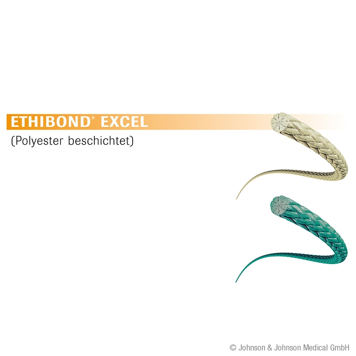 Ethibond Excel 2xRB2  1=5/0  75cm - Grün geflochtenes, nicht resorbierbares Nahtmaterial