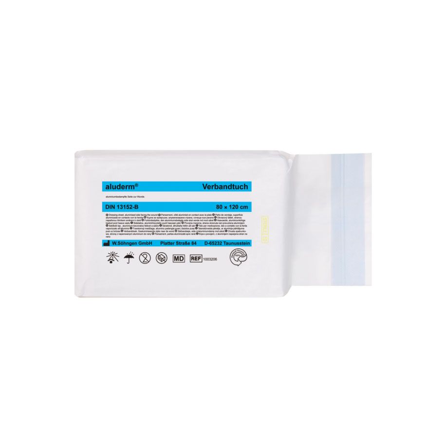 aluderm Verbandtuch - Steril, Starke Sauglage, Aluminiumbedampft