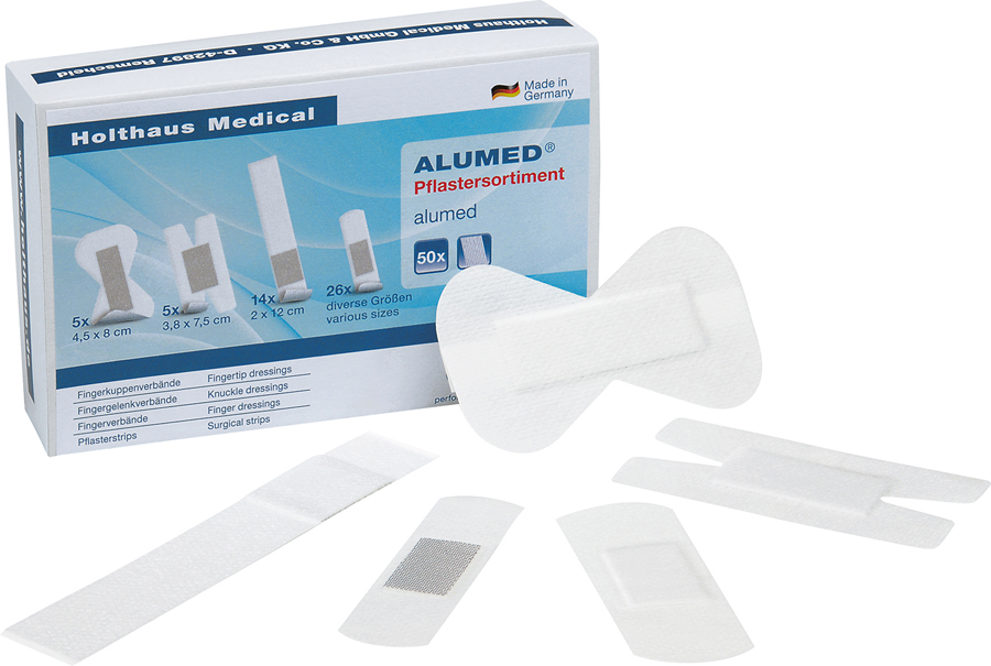 Alumed Pflastersortiment - 50-teilig mit 5 verschiedenen Pflastersorten