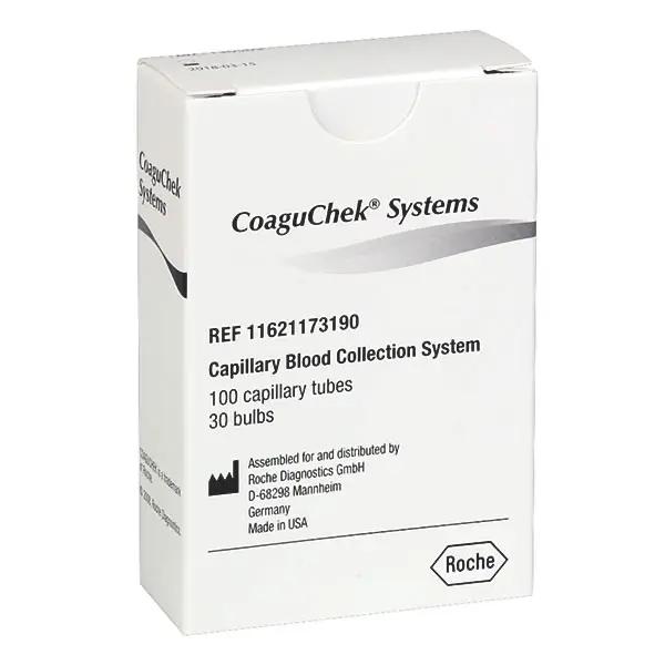 CoaguChek Systeme Kapillaren aus unbehandeltem Kunststoff - Inkl. 10 Pipettierhilfen