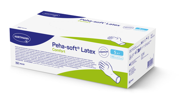 Peha-soft Latex Comfort Untersuchungshandschuhe - puderfrei, unsteril, 100 Stück