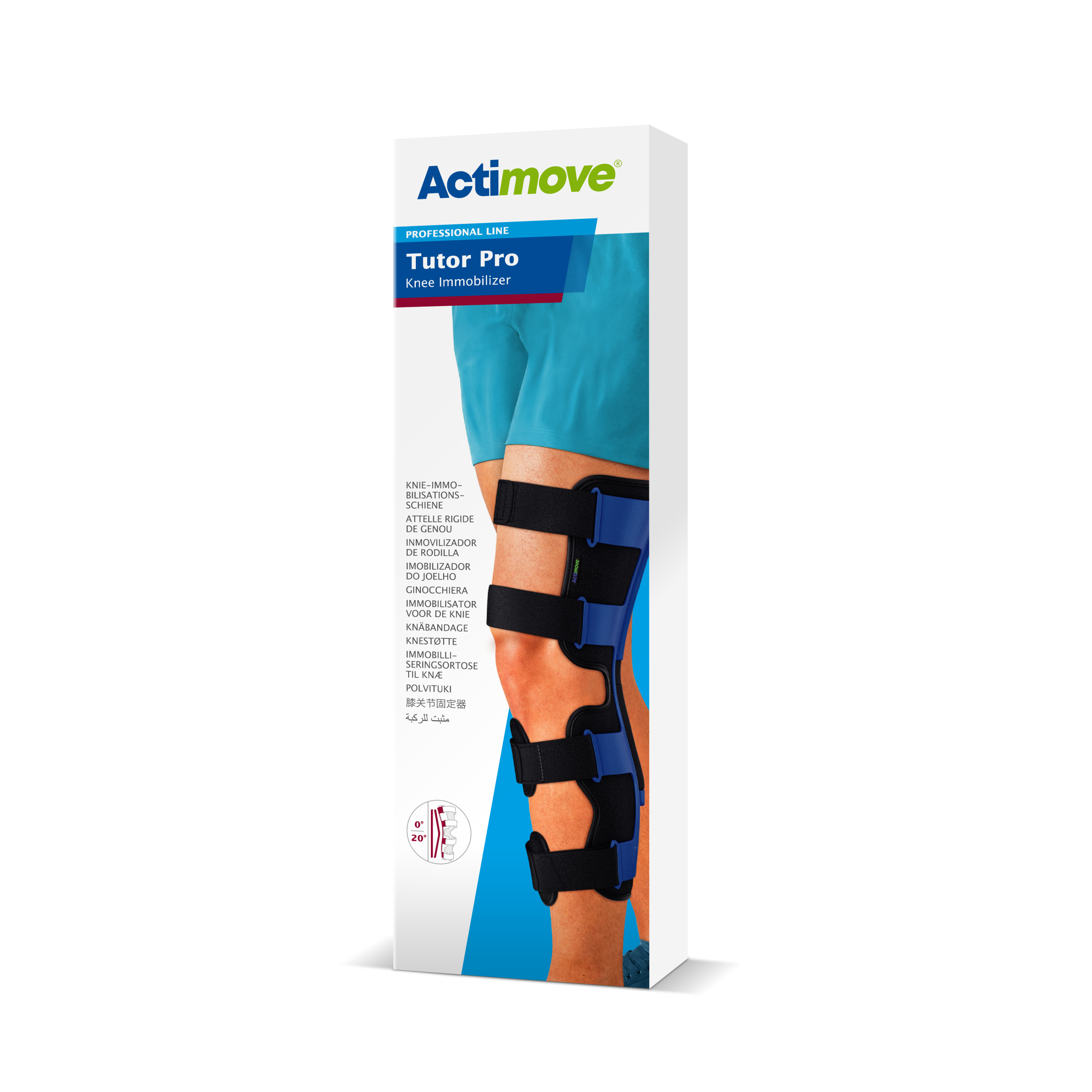 BSN Actimove Tutor Pro Knie - Immobilationsschiene (Orthese) - blau/schwarz