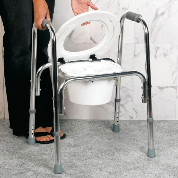 Toilettengestell aus Aluminium mit klappbarer Kunststoff-Toilettenbrille