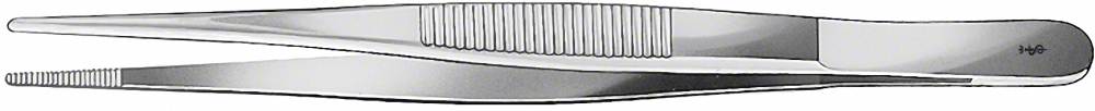 Aesculap Anatomische Pinzette  - gerade, mittelbreit, Maul gerieft, Maulbreite 2,30 mm