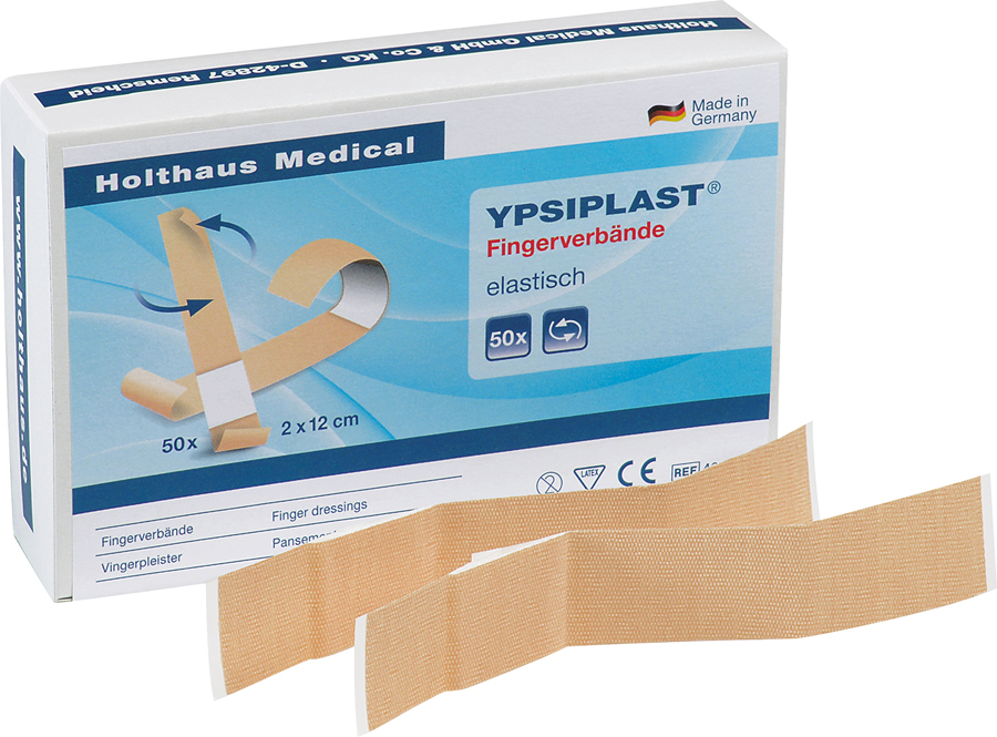 YPSIPLAST Fingerverband - haut elastisch aus braunem Gewebe mit hoher Klebekraft