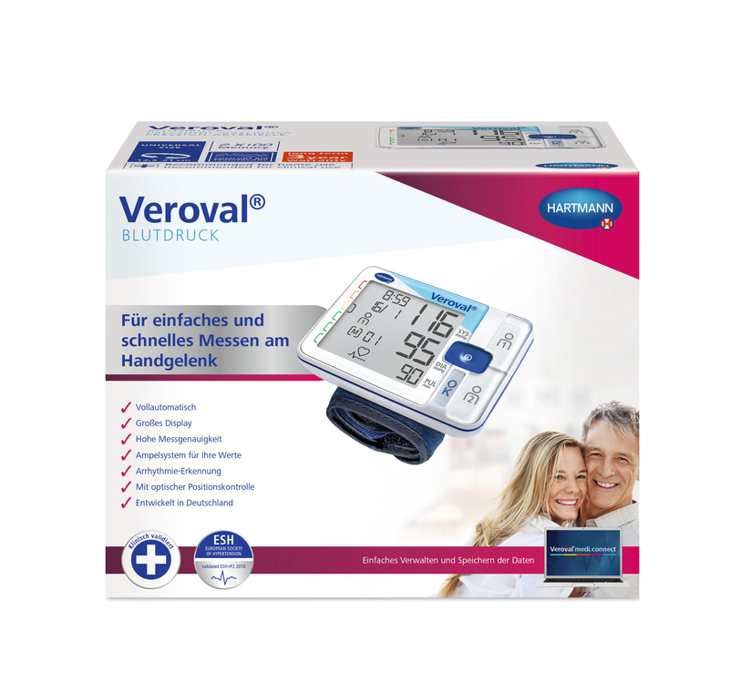 Hartmann Veroval Handgelenk-Blutdruckmessgerät - Mit großen Display
