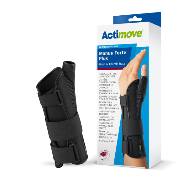 BSN Actimove Manus Forte Plus Handgelenkorthese - schwarz, mit zwei Aluminiumschienen