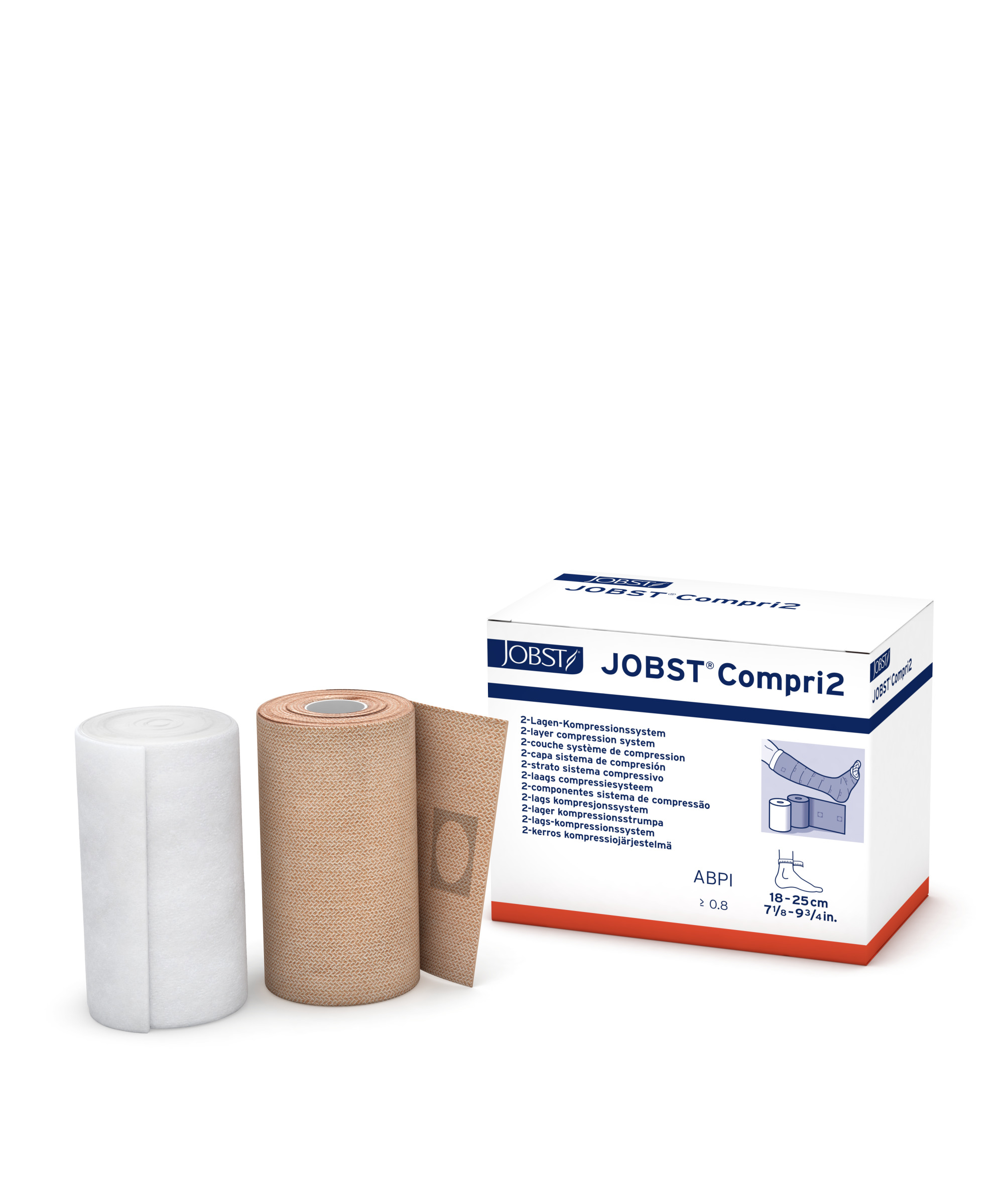 BSN JOBST Compri2 lite - Zweilagiges Kompressionssystem aus Polsterbinde + Kurzzugbinde