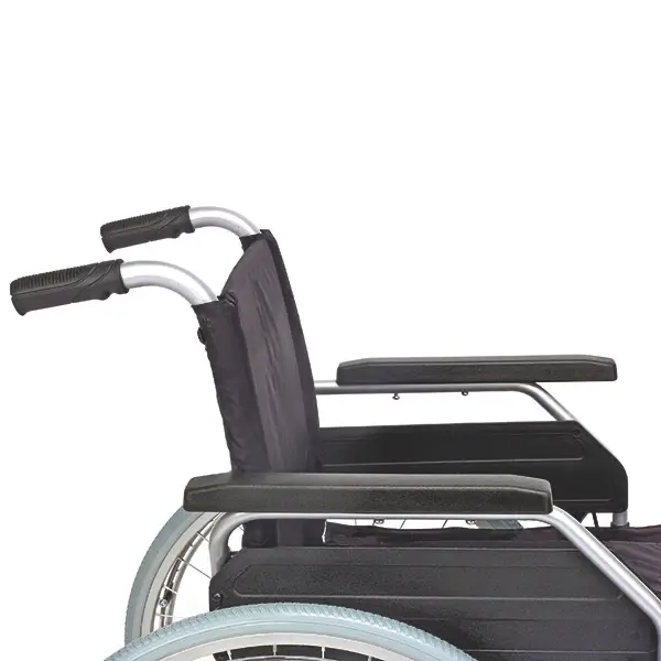 Rollstuhl aus Stahl - Mit höhenverstellbarem Sitz von 47 – 51 cm
