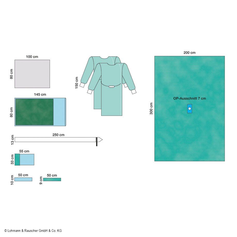 Raucodrape PRO Arthroskopie-Set III - 8-teilig, 11 Sets, steril