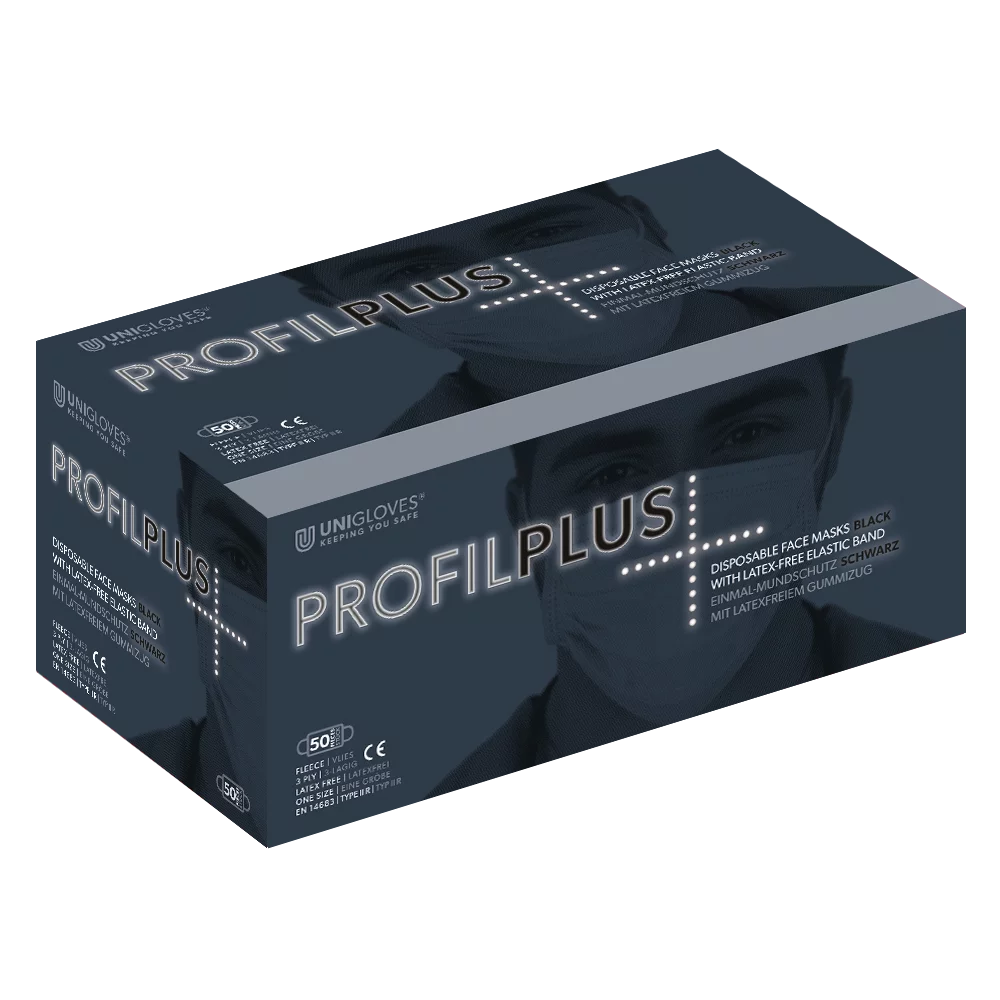Unigloves Profil plus Mundschutz  - latexfrei mit Ohrschlaufen, EN14683, TYP - II R
