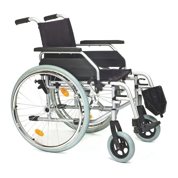 Rollstuhl aus Stahl - Mit höhenverstellbarem Sitz von 47 – 51 cm