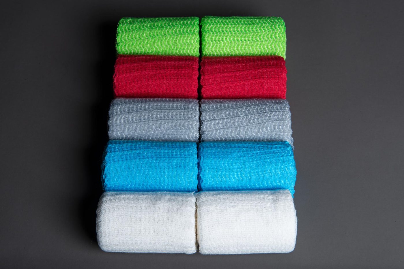 Global-soft Kurzzugbinden - Color Mix 10 Stück (rot/grau/grün/blau/weiß)
